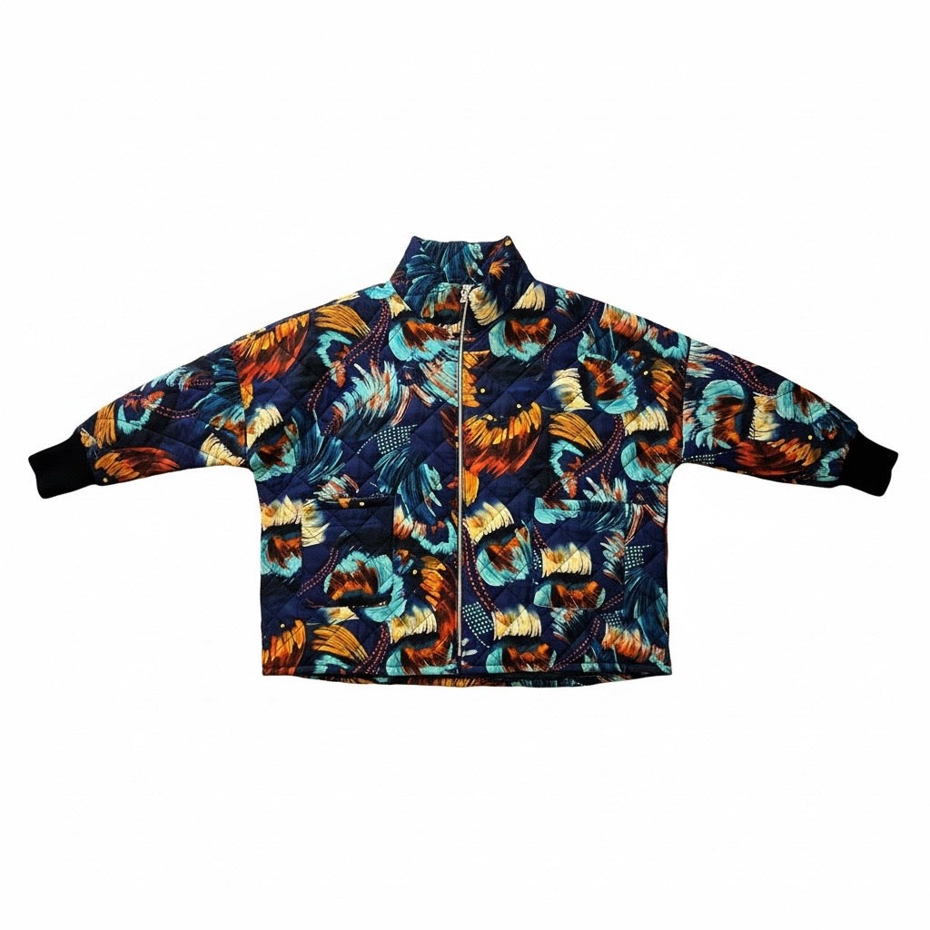 Dunne kleurrijke jas On size past voor maat 52 tot en met 58