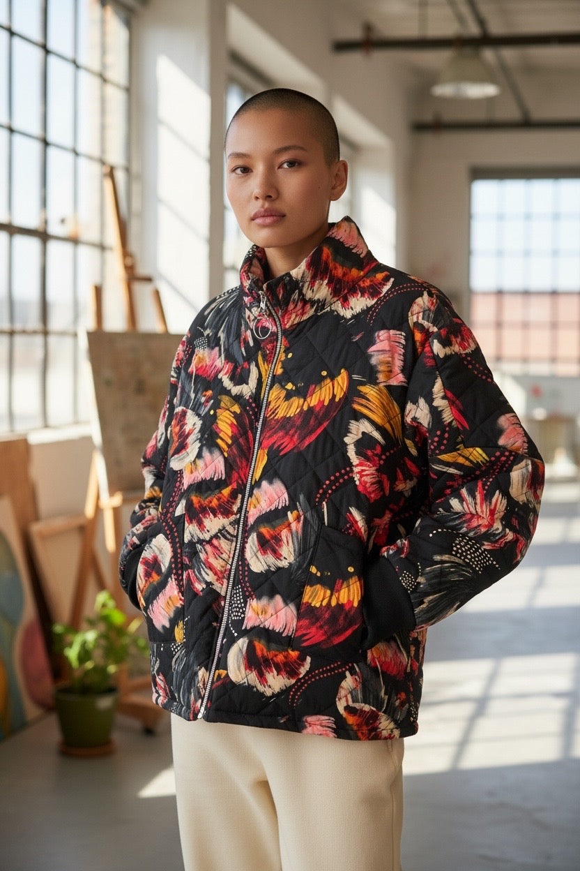 Dunne kleurrijke jas One Size pastvoor maat 52 tot en met 58