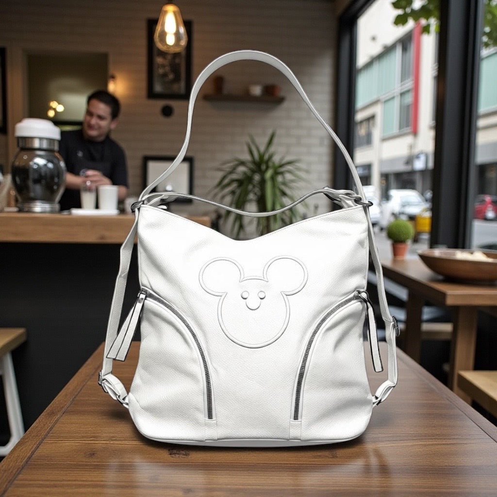 Tas met omlijning Mickey Mouse wit