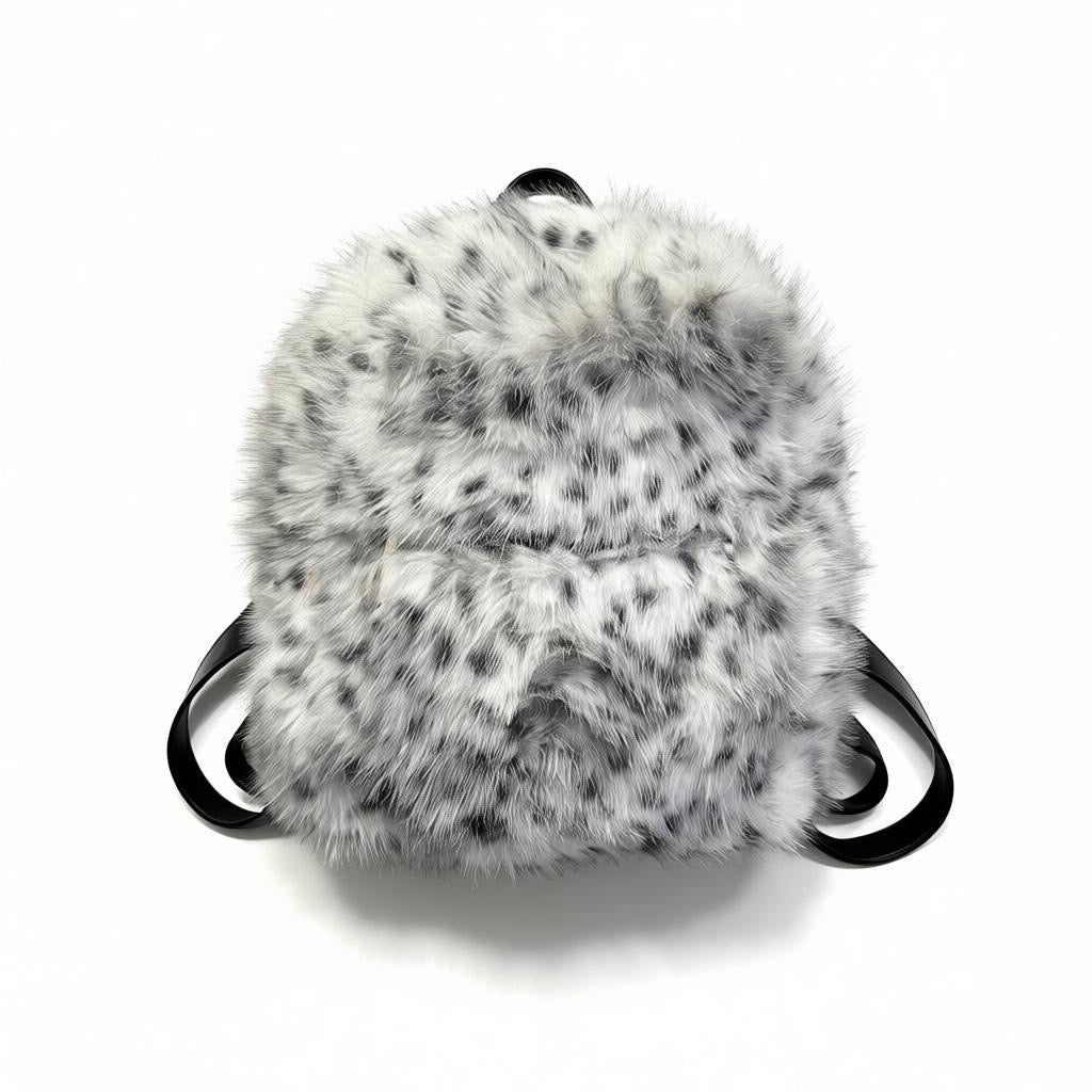 Pluche rugtas zwart/wit