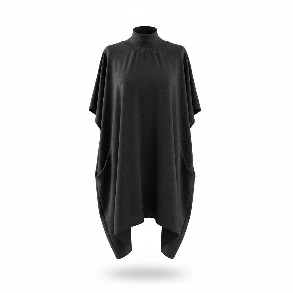 Tuniek korte mouw zwart One size mt 52-54-56-58