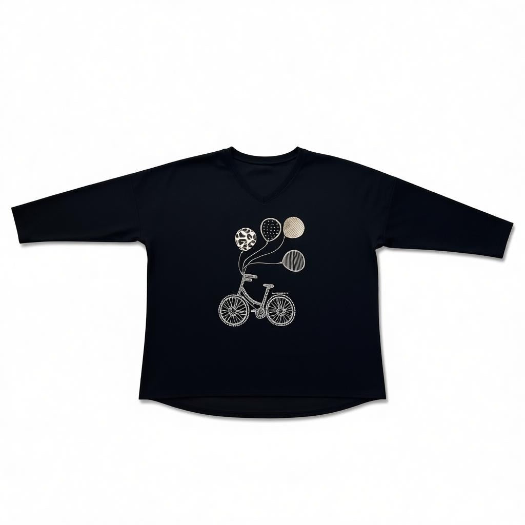 Sweatshirt zwart met opdruk one size mt 50-52-54