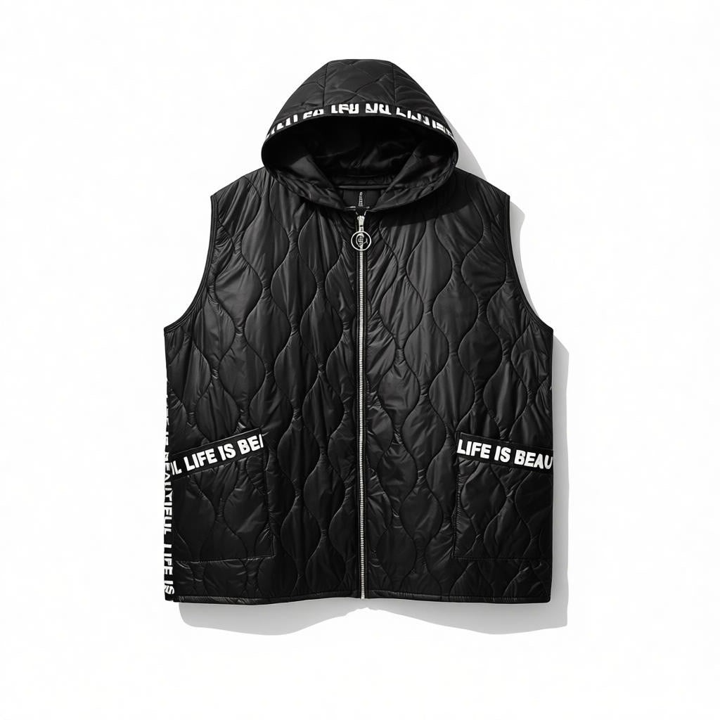 Bodywarmer dun gewatteerd zwart One size