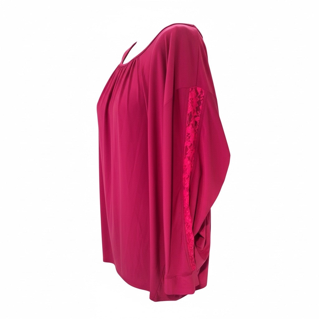 Magna shirt met kant in mouw mt 52/54 en 56/58