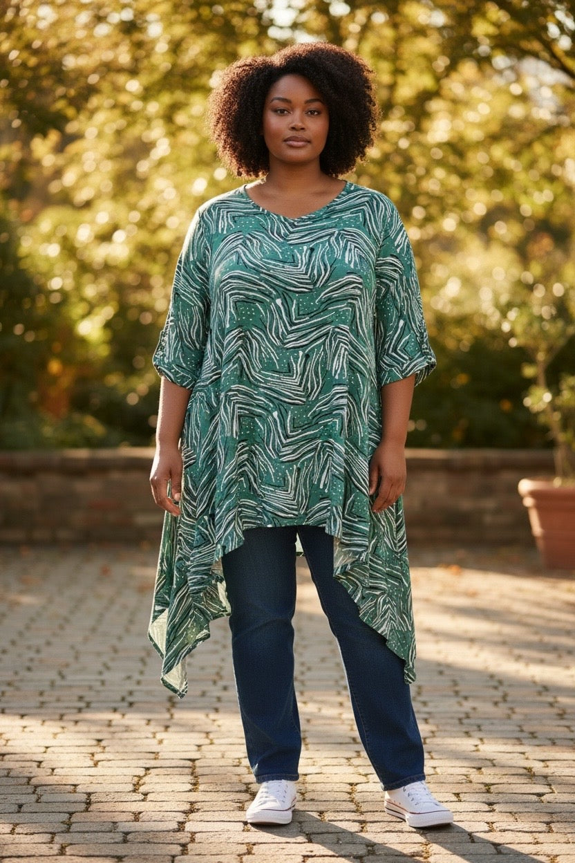 Magna tuniek punten zacht groen 48/50 en