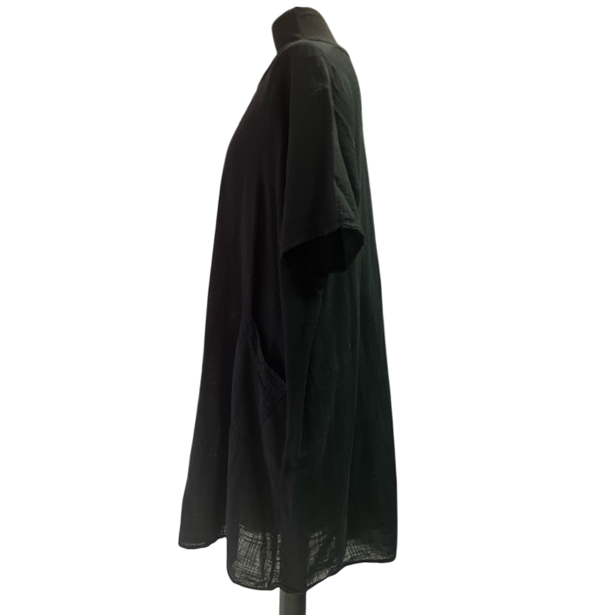 Tuniek/jurk in zwart  Made in Italy One Size mt 52-54-56