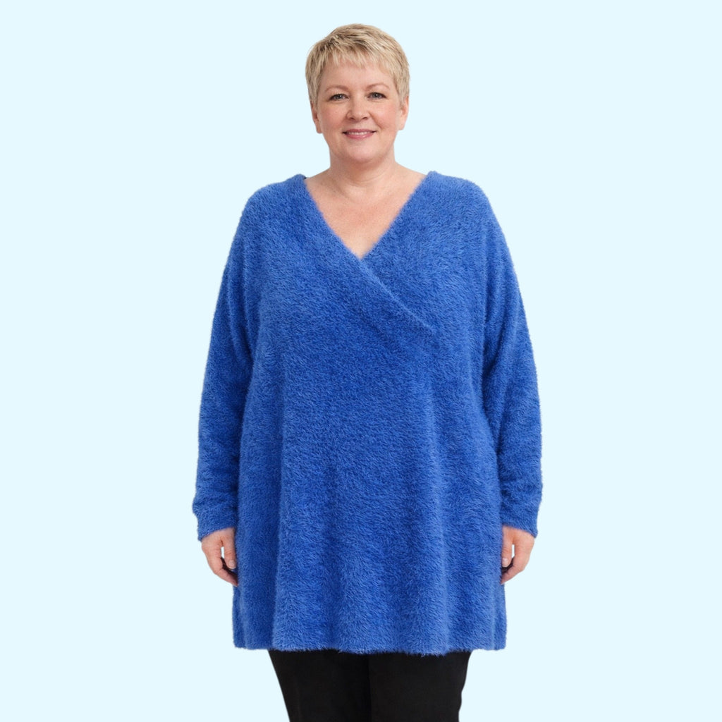 Zachte trui kobalt blauw