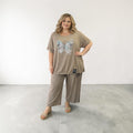 Shirt lang met opdruk Plus size (one size) mt 48/50
