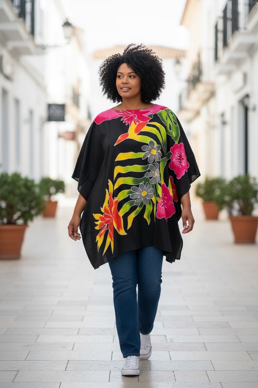 Luna Serena handbeschilderde tuniek plus size One size tot maat 58