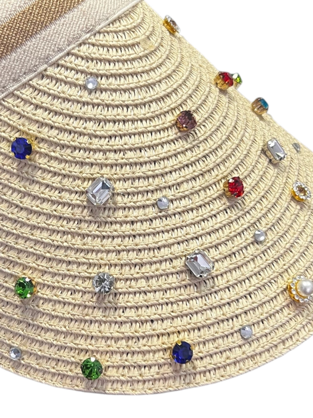 Zonneklep met strass stenen