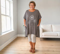 La Bass tuniek met zakkenkatoen/linnen One size past tot maat 58